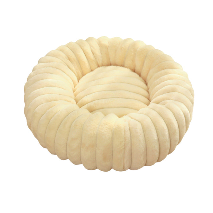 Warm Plush Pet Round Bed With Long Hair Cushion: The Ultimate Comfort for Your Furry Friends